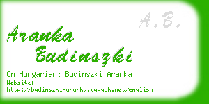 aranka budinszki business card